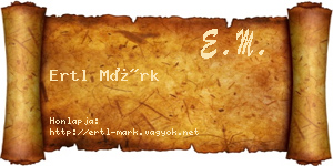 Ertl Márk névjegykártya