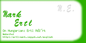 mark ertl business card